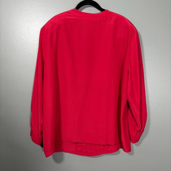 Jones New York Vintage 1980's Red Pleated Preppy Top - 18W - Women's Plus Size - Picture 6 of 6